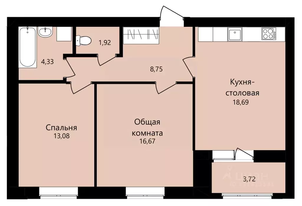 2-к кв. Мордовия, Саранск ул. Филатова, 15 (63.44 м) - Фото 1