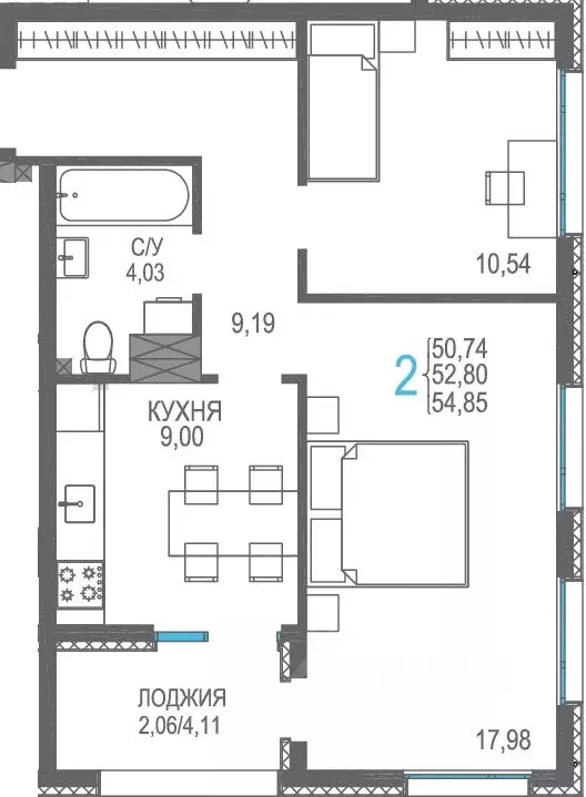 2-к кв. Крым, Сакский район, Лесновское с/пос, с. Прибрежное Розовое ... - Фото 1