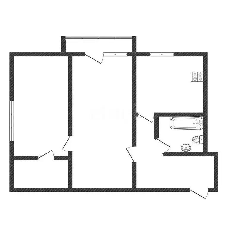 2-комнатная квартира: Черкесск, Кавказская улица, 38 (44.3 м) - Фото 2