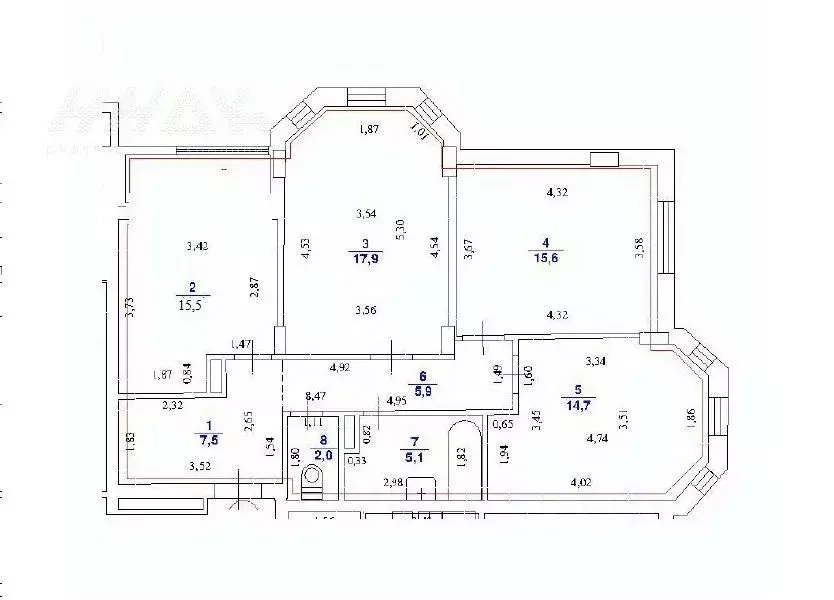 3-к кв. Нижегородская область, Нижний Новгород Волжская наб., 16 (84.6 ... - Фото 1