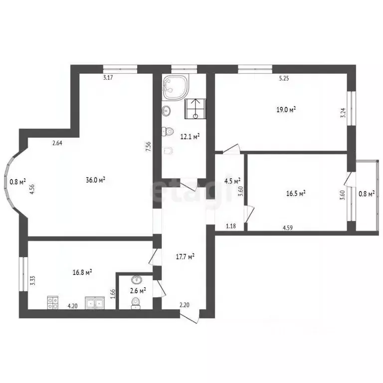 3-к кв. Крым, Евпатория ул. Московская, 22В (125.2 м) - Фото 2