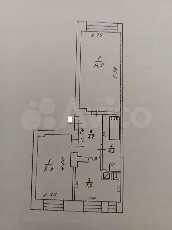 2-к. квартира, 39,5 м, 1/2 эт. - Фото 0