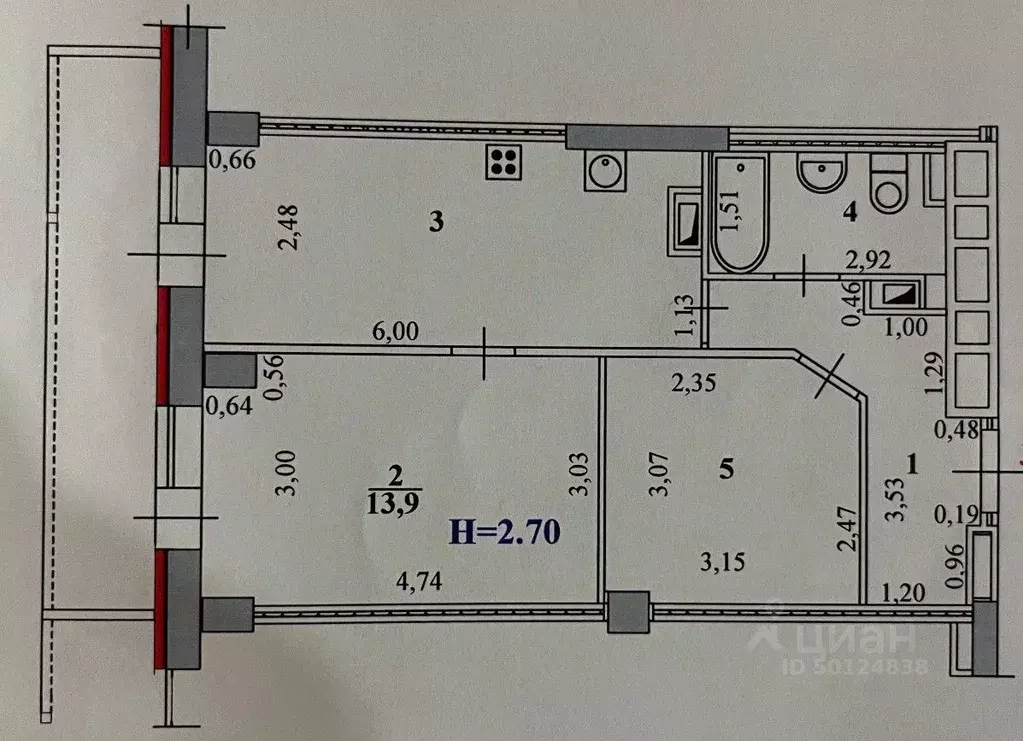 2-к кв. Волгоградская область, Волгоград ул. Полоненко, 4 (48.2 м) - Фото 2