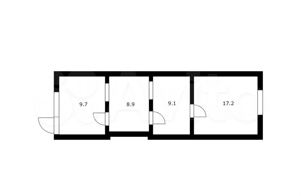 2-к. квартира, 44,9 м, 1/1 эт. - Фото 0
