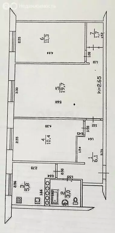 3-комнатная квартира: Казань, улица Шамиля Усманова, 8 (58 м) - Фото 1