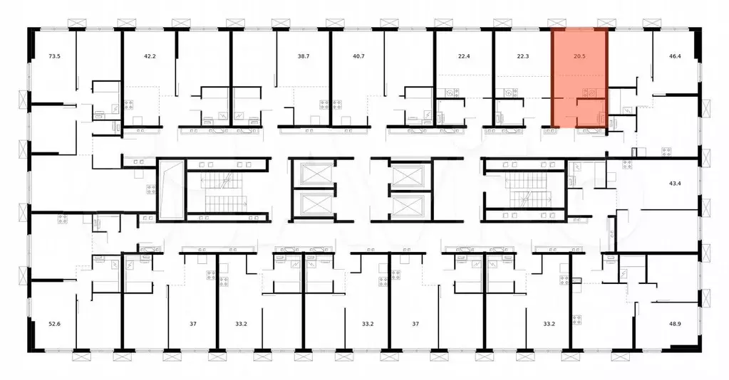 Квартира-студия, 20,5 м, 27/33 эт. - Фото 1