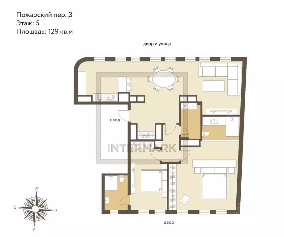 3-к кв. Москва Пожарский пер., 3 (129.0 м) - Фото 2