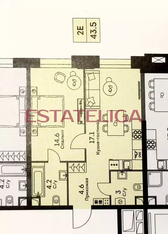 1-комнатная квартира: Москва, улица Архитектора Власова, 71к1 (43.5 м) - Фото 1