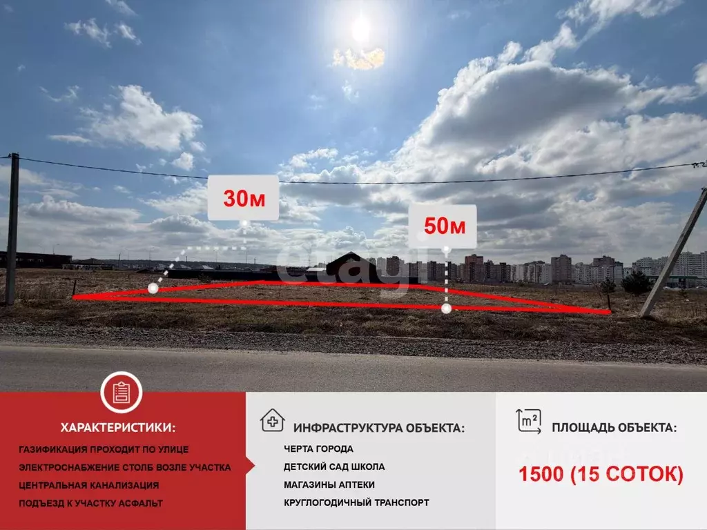 Участок в Белгородская область, Старый Оскол ул. Фестивальная (15.0 ... - Фото 1
