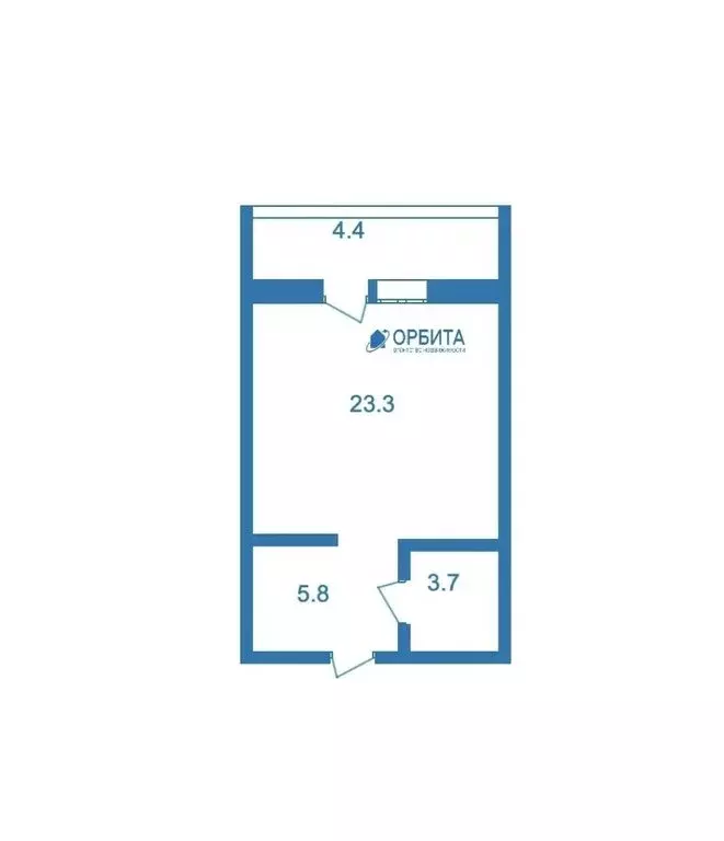 Квартира-студия: Тюмень, Комбинатская улица, 54к2 (33 м) - Фото 1