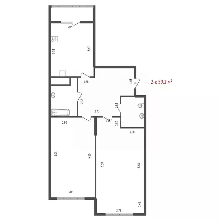 2-к кв. Свердловская область, Екатеринбург ул. Анатолия Мехренцева, 32 ... - Фото 2