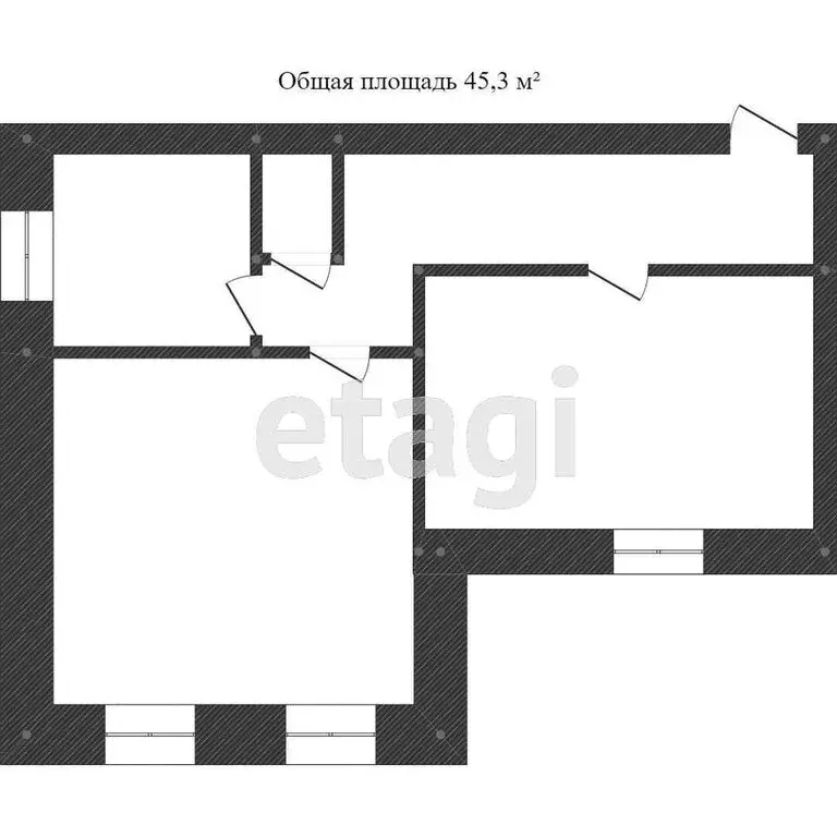 2-комнатная квартира: Ишим, Привокзальная площадь, 25 (45.3 м) - Фото 1