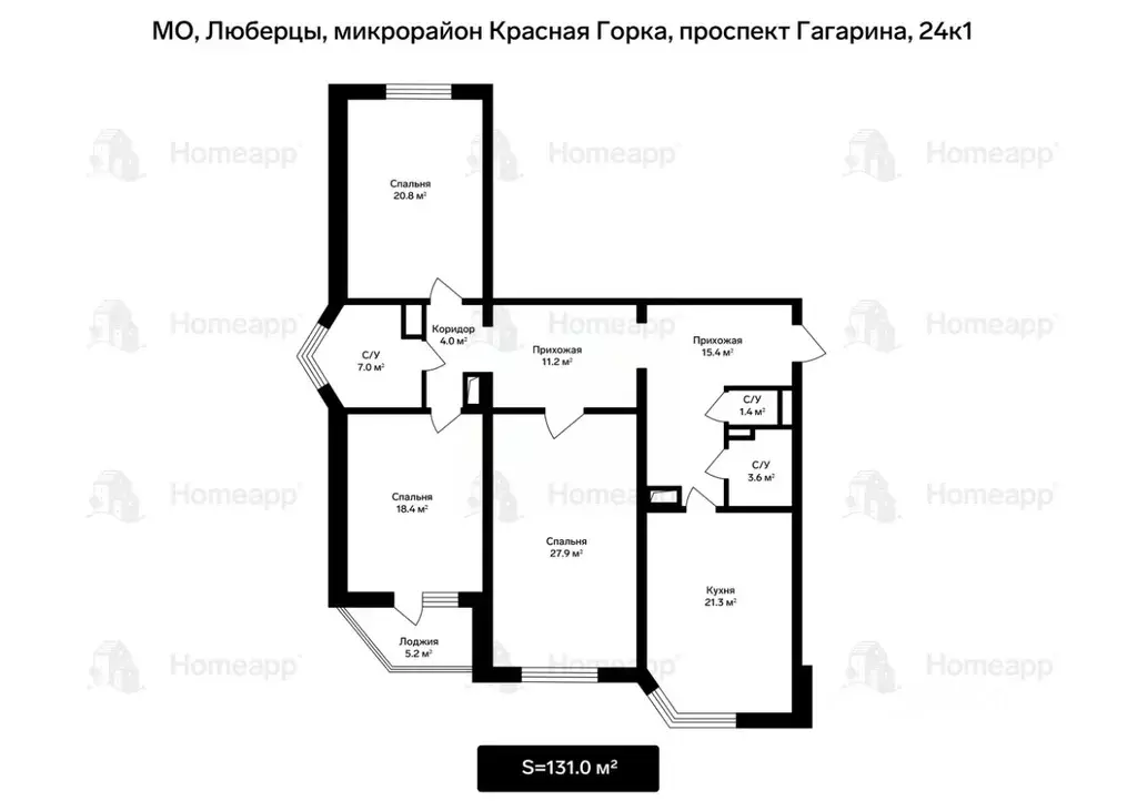 3-к кв. Московская область, Люберцы Красная Горка мкр, просп. ... - Фото 2