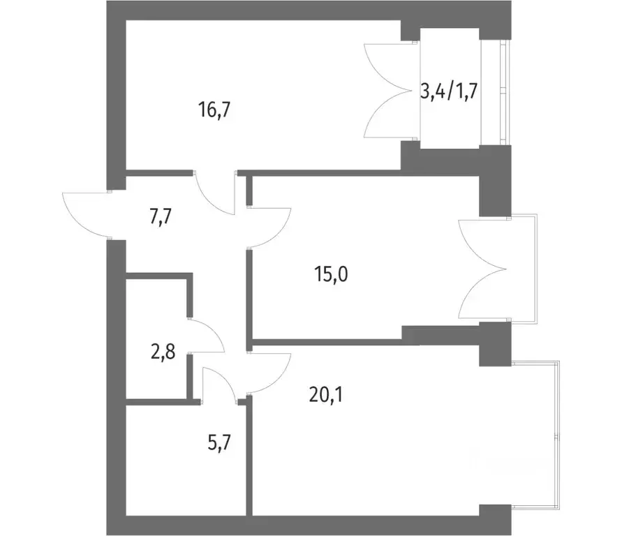 2-к кв. Санкт-Петербург ул. Академика Константинова, 1к1 (69.7 м) - Фото 0