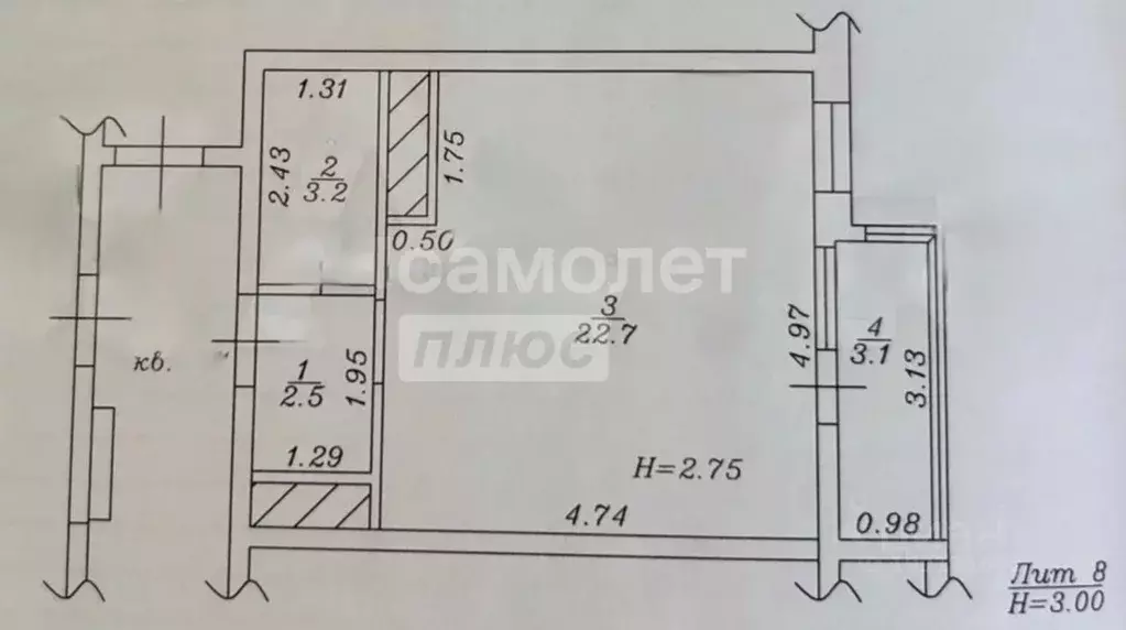 Студия Краснодарский край, Анапа Анапское ш., 24к9 (28.4 м) - Фото 1