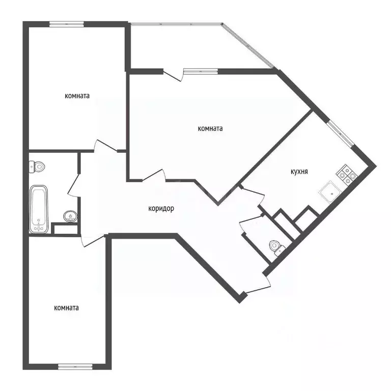 3-к кв. Воронежская область, Воронеж ул. Шишкова, 72/3 (99.0 м) - Фото 2