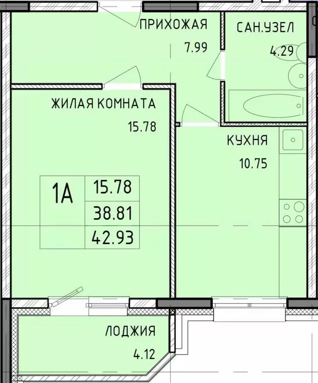 1-к кв. Тульская область, Тула Рязанская ул., 19 (42.93 м) - Фото 0