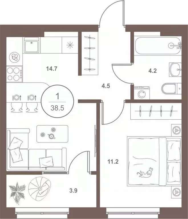 1-к кв. Пензенская область, Пенза Арбеково жилрайон, Дальнее Арбеково ... - Фото 2