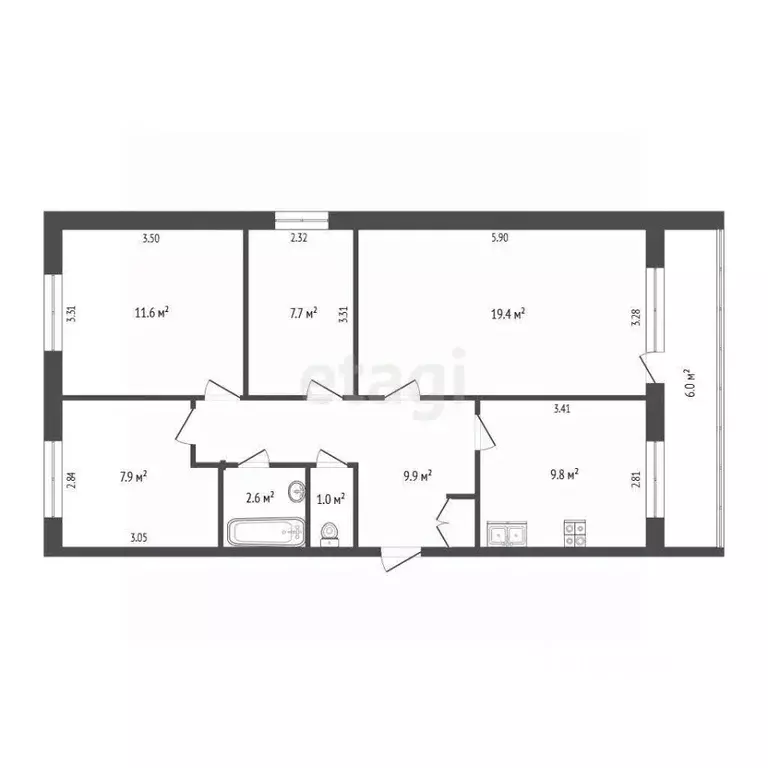 4-к кв. Карелия, Петрозаводск Сыктывкарская ул., 29 (74.7 м) - Фото 1