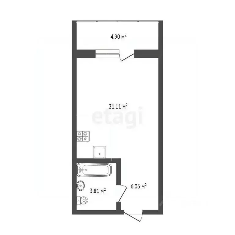 Студия Тюменская область, Тюмень Интернациональная ул., 199к1 (33.43 ... - Фото 2