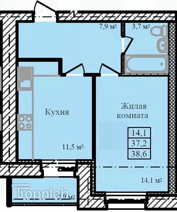 1-к кв. Тамбовская область, Тамбовский муниципальный округ, д. Крутые ... - Фото 1