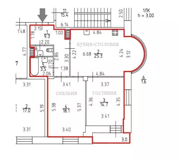 2-к кв. Санкт-Петербург наб. Адмирала Лазарева, 14 (72.5 м) - Фото 0