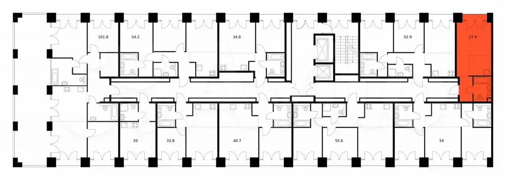 Квартира-студия, 27,2 м, 9/9 эт. - Фото 0