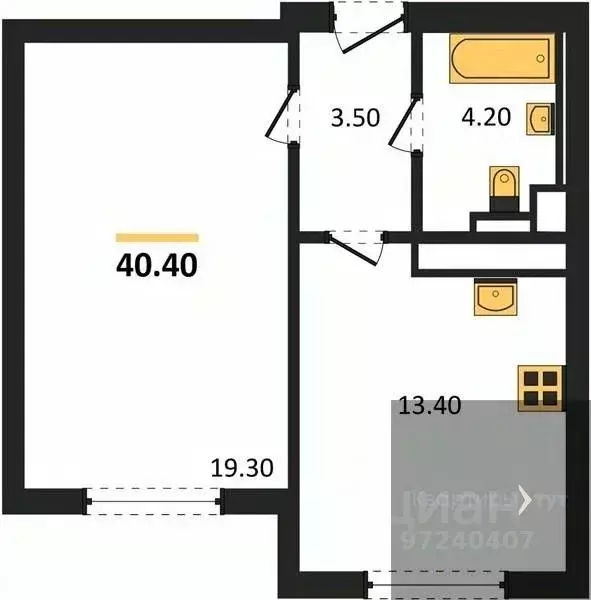 1-к кв. Воронежская область, Воронеж ул. Загоровского, 5/3 (40.4 м) - Фото 0