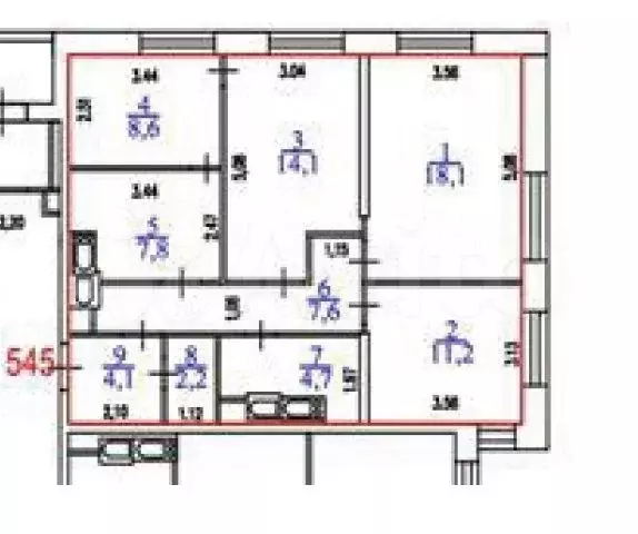 Аукцион: 4-к. квартира, 78,4 м, 40/44 эт. - Фото 0