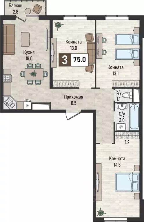 3-к кв. Ставропольский край, Железноводск городской округ, пос. ... - Фото 1