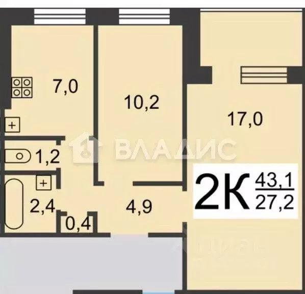 2-к кв. Нижегородская область, Нижний Новгород ул. Маршала Жукова, 13 ... - Фото 2