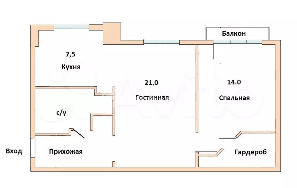 2-к. квартира, 59,2 м, 8/10 эт. - Фото 1