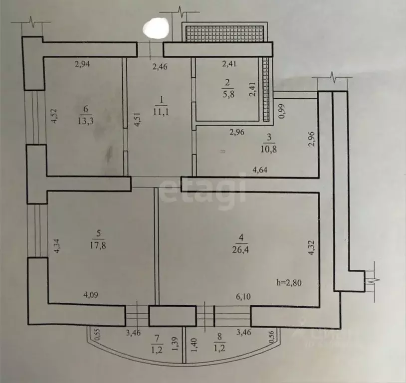 2-к кв. Забайкальский край, Чита Угданская ул., 17 (85.2 м) - Фото 2