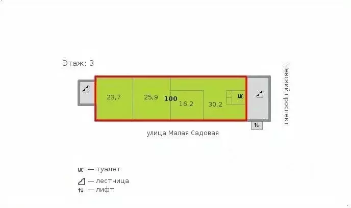 Офис в Санкт-Петербург Невский просп, 56 (99.0 м) - Фото 1