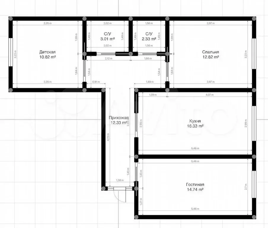 3-к. квартира, 90 м, 5/5 эт. - Фото 0