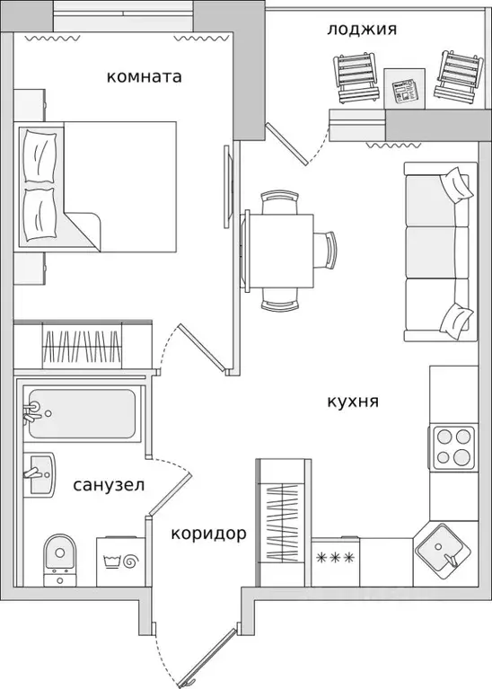 1-к кв. Санкт-Петербург пос. Парголово, Пригородный тер.,  (40.16 м) - Фото 0