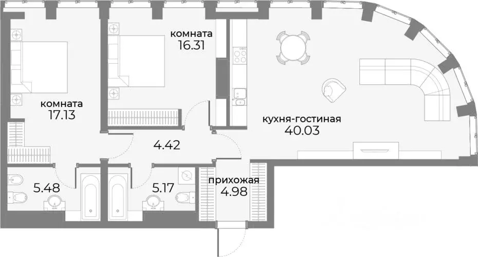 2-к кв. Москва Дружинниковская ул., 15 (96.5 м) - Фото 0