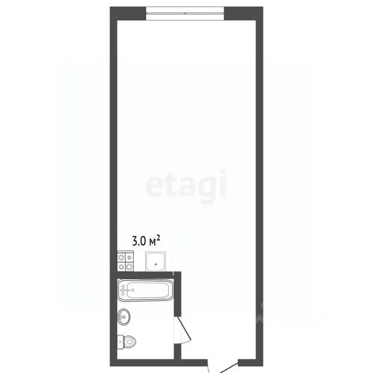 Студия Кемеровская область, Кемерово Октябрьский просп., 44 (25.0 м) - Фото 2