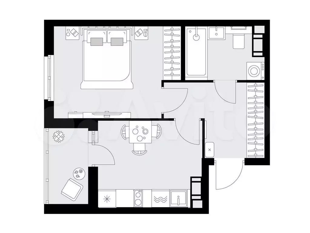 1-к. квартира, 35,1 м, 3/9 эт. - Фото 0