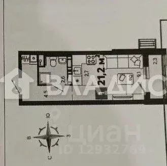 Студия Пензенская область, Пенза Новелла жилой комплекс (21.2 м) - Фото 2