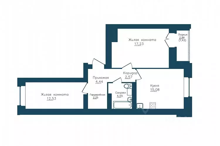 2-к кв. Вологодская область, Череповец 107-й мкр, ГринВилль жилой ... - Фото 1
