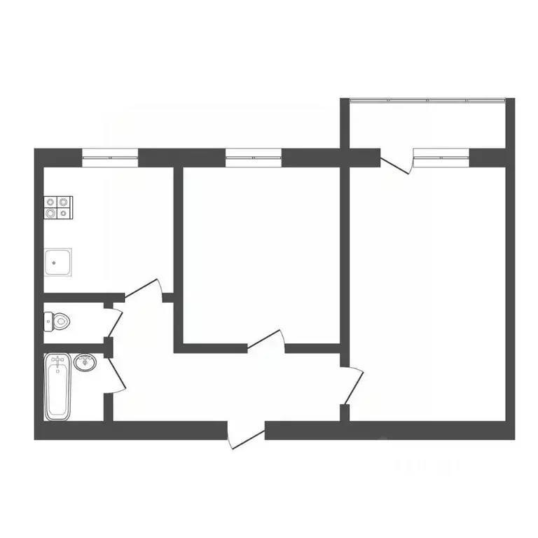 2-к кв. Тульская область, Тула ул. Металлургов, 45к6 (52.0 м) - Фото 1