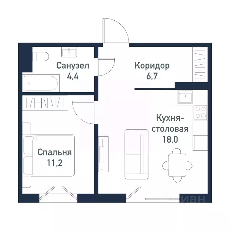 1-к кв. Челябинская область, Челябинский городской округ, пос. ... - Фото 1