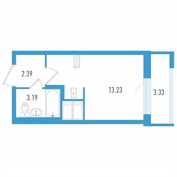 Студия Санкт-Петербург дор. Муринская, 69 (19.81 м) - Фото 0