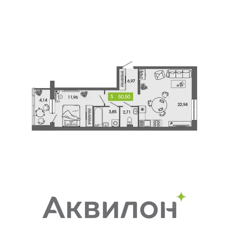 1-к кв. Архангельская область, Северодвинск Аквилон Севен жилой ... - Фото 1