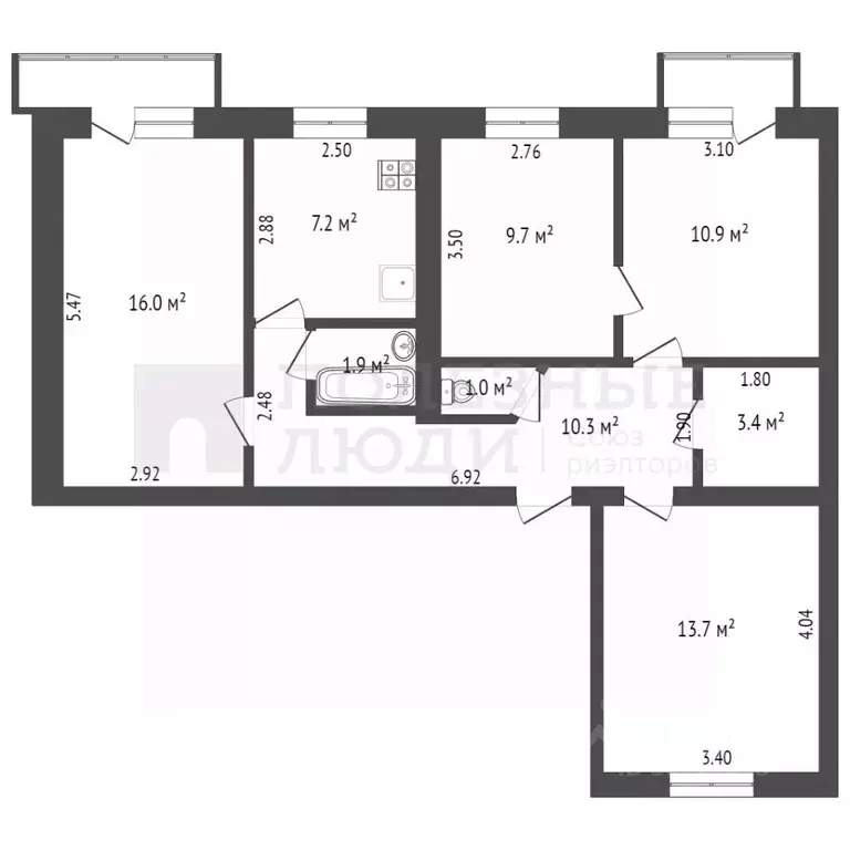 4-к кв. Новгородская область, Боровичи Пушкинская ул., 17 (74.1 м) - Фото 2