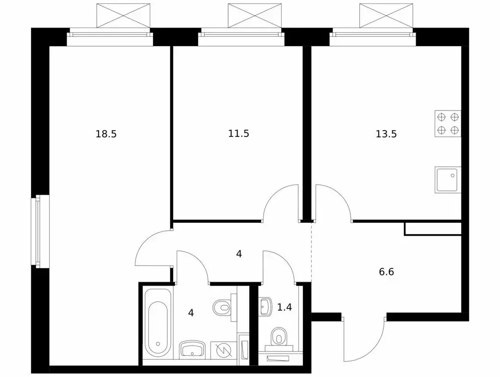 2-комнатная квартира: посёлок городского типа Боброво, ЖК Восточное ... - Фото 1