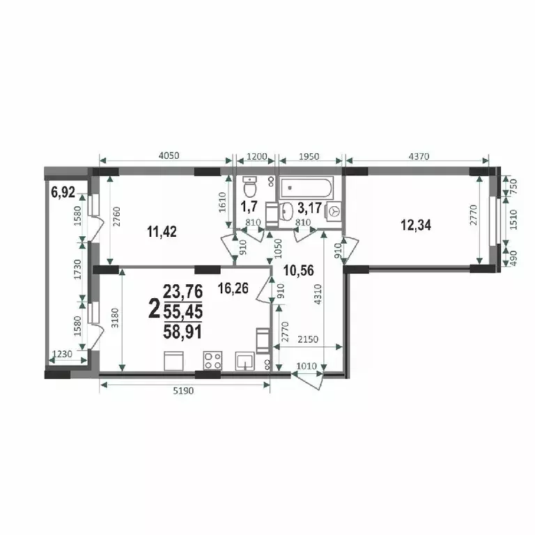 2-к кв. Владимирская область, Ковров Еловая ул., 11 (58.91 м) - Фото 0