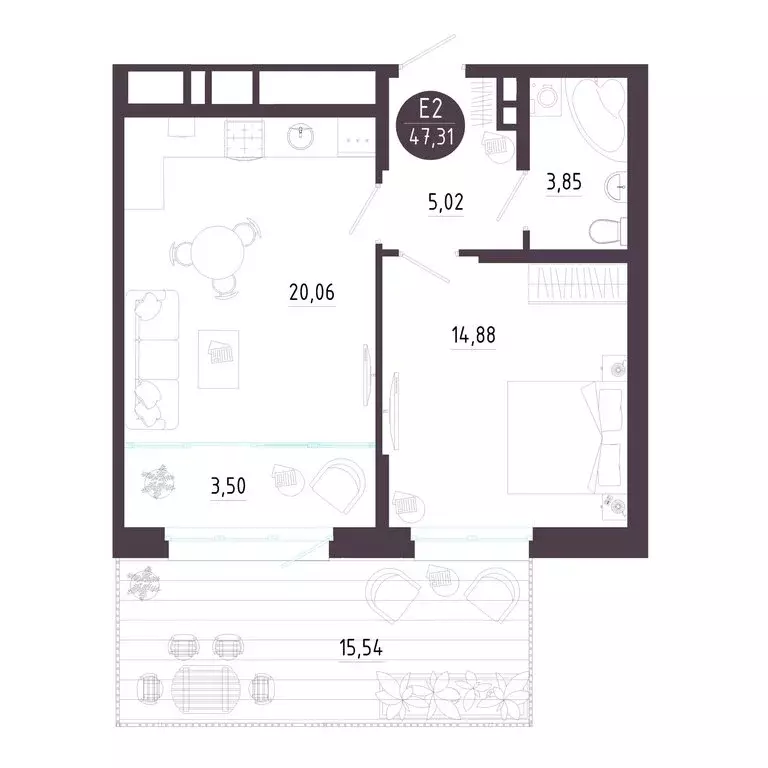 1-комнатная квартира: Тула, Пряничная улица, 6 (47.31 м) - Фото 0