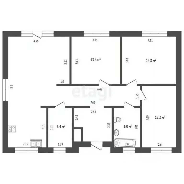 Дом в Тамбовская область, Котовск ул. Светлая, 3 (104 м) - Фото 2